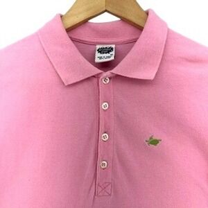 VTG Rainforest Cafe Kids Pink Polo Shirt XL Short Sleeve Cotton Frog Logo Y2K